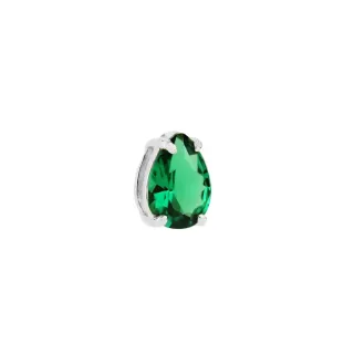 Pingente de ouro branco gota verde