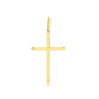 Pingente de ouro cruz 18k grande oco