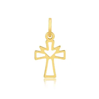 Pingente de ouro cruz 18k pequena XII
