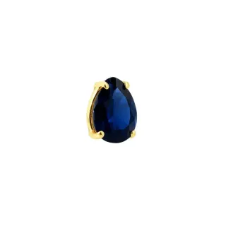 Pingente de ouro gota 18k pedra azul