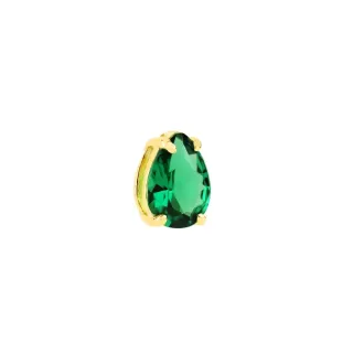 Pingente de ouro gota 18k pedra verde