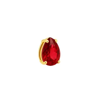 Pingente de ouro gota 18k pedra vermelha