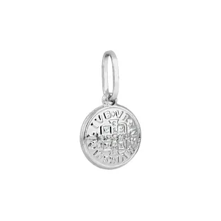 Pingente de São Bento medalha ouro branco 18k