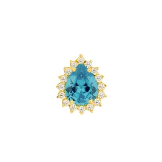 Pingente gota de ouro 18k zircônias