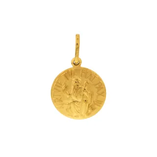 Pingente medalha de São Bento de ouro 18k oca