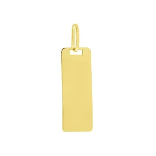Pingente medalha retangular de ouro 18k personalizavel