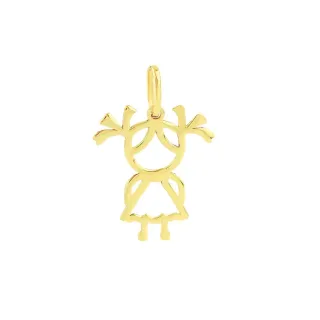 Pingente menina de ouro 18k filha amada