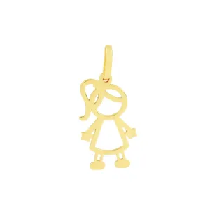 Pingente menina de ouro 18k filha Joy