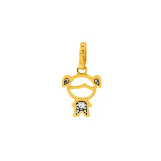 Pingente menina filha de ouro 18k 1 zircônia