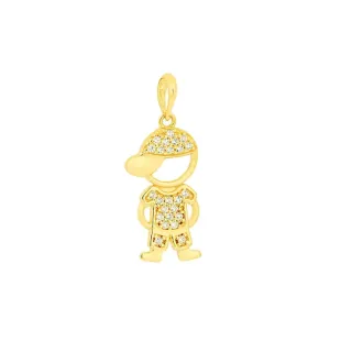 Pingente menino de ouro 18k cravejado III