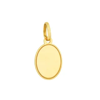 Pingente placa de ouro 18k oval pequena 