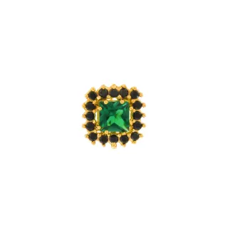 Pingente quadrado floresta negra ouro 18k