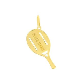 Pingente raquete Beach Tênis ouro 18k
