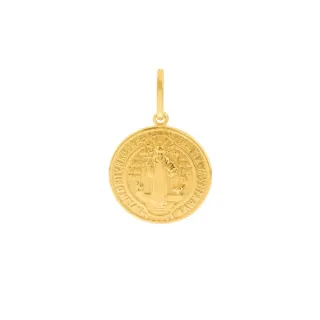 Pingente São Bento de ouro 18k dupla face