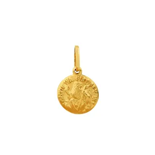 Pingente São Bento de ouro 18k medalha redonda