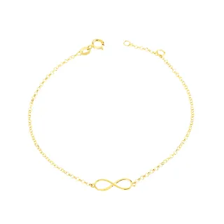 Pulseira de ouro 18k feminina infinito 
