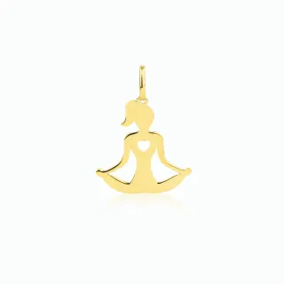 Pingente de ouro 18k Yoga meditação