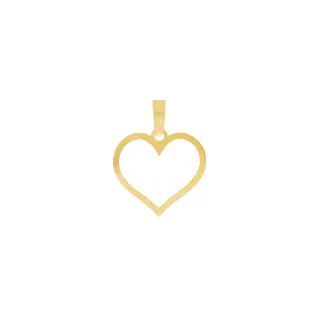Pingente de coração de ouro 18k VI 
