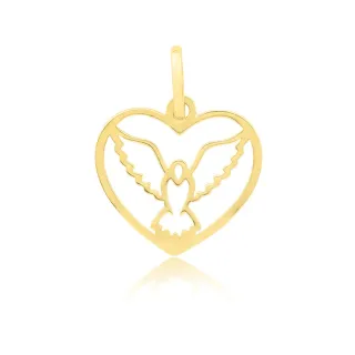 Pingente Divino Espírito Santo ouro 18k coração G