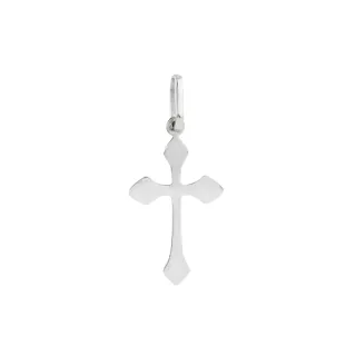 Pingente de ouro branco 18k cruz delicada