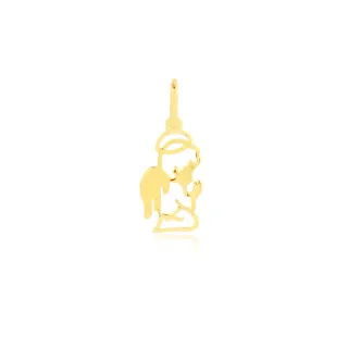 Pingente anjo da guarda de ouro 18k orando