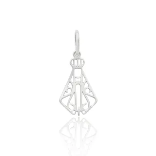 Pingente Nossa Senhora Aparecida de ouro branco 18k XIX