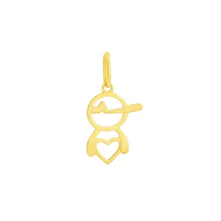 Pingente de menino boné de ouro 18k pequeno
