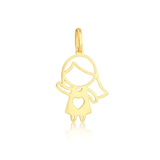 Pingente de ouro menina 18k love