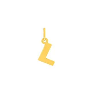 Pingente letra L de ouro 18k