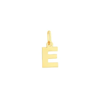 Pingente letra E de ouro 18k arial