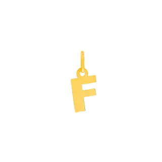 Pingente letra F de ouro 18k
