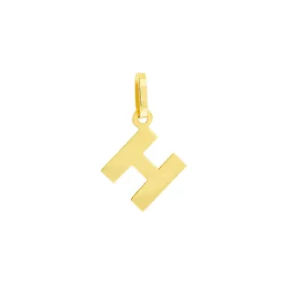 Pingente letra H de ouro 18k pequena