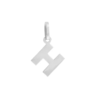 Pingente letra H de ouro branco 18k pequena