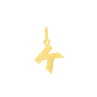 Pingente letra K de ouro 18k arial