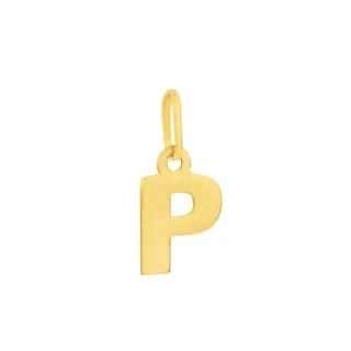 Pingente letra P de ouro 18k