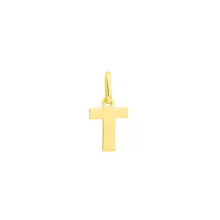 Pingente letra T de ouro 18k lisa