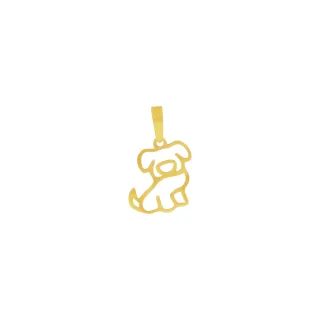 Pingente de cachorro de ouro 18k vazado 