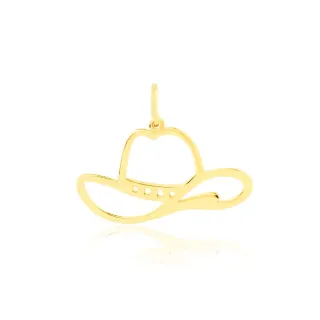 Pingente de ouro 18k chapéu country Western