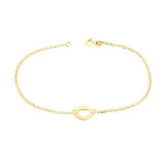 Pulseira de ouro coração portuguesa love