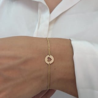 Pulseira de ouro coração portuguesa love