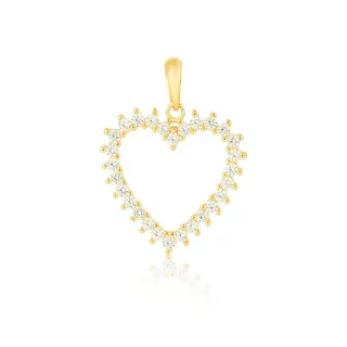 Pingente coração de ouro 18k cravejado spike