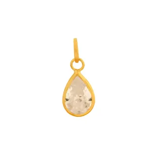 Pingente gota zirconia de ouro 18k