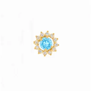 Pingente de ouro 18k Moissanite e Topázio Swiss Ipanema