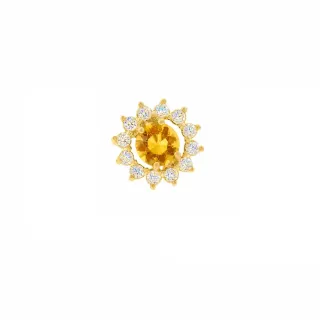 Pingente de ouro 18k Moissanite e Citrino Por do Sol
