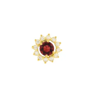 Pingente de ouro 18k ponto de luz vermelho VII