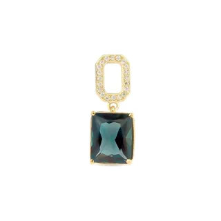 Pingente ouro 18k Moissanite e Topázio London Mar de Inverno
