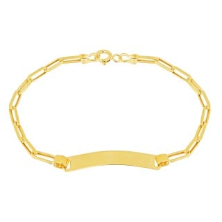 Pulseira de ouro 18k infantil com placa nome cartier