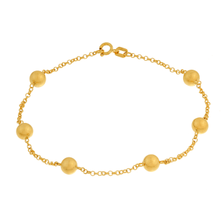 Pulseira de ouro 18k feminina bolas 5mm