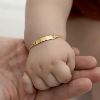 Pulseira de ouro infantil com placa filha / menina