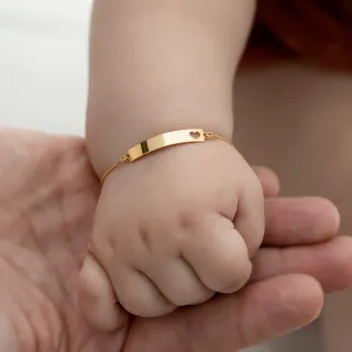 Pulseira infantil de ouro 18k chapa veneziana